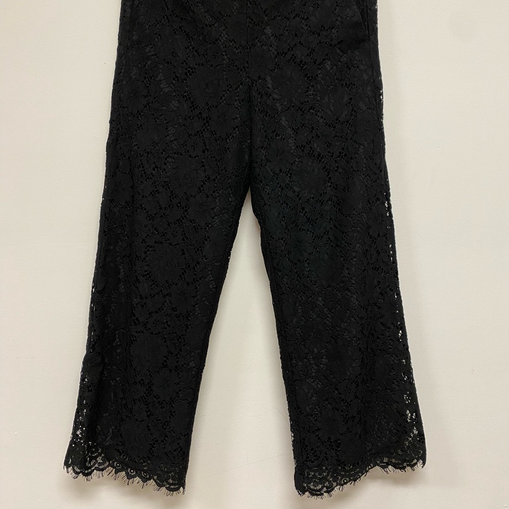 J.CREW Black Peyton pant (wide leg, lace)